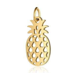 5pc Golden Pineapple 201 Stainless Steel Charms 17x9mm